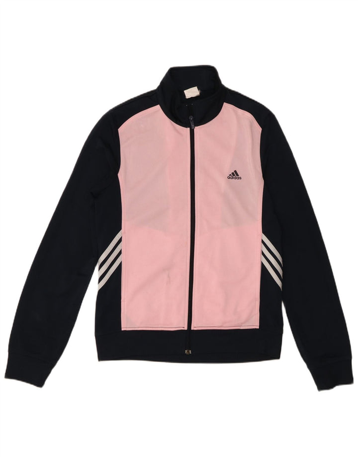 Adidas Womens Tracksuit Top Jacket UK 16 Grande Azul Marinho Colourblock