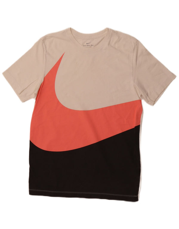 Camiseta gráfica masculina NIKE Top médio branco colorblock