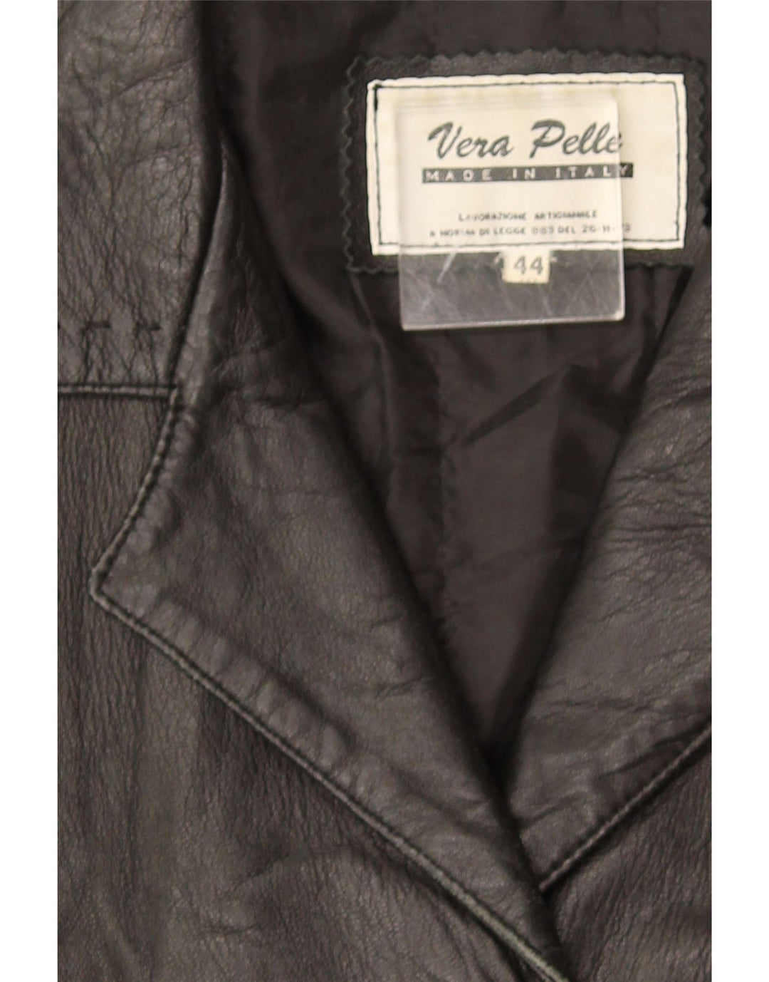 Jaqueta de couro feminina vintage IT 44 couro preto médio