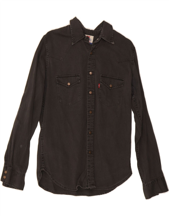 LEVI'S Girls Denim Shirt 12-13 Years Large  Grey Cotton Vintage Levi's and Second-Hand Levi's from Messina Hembry 