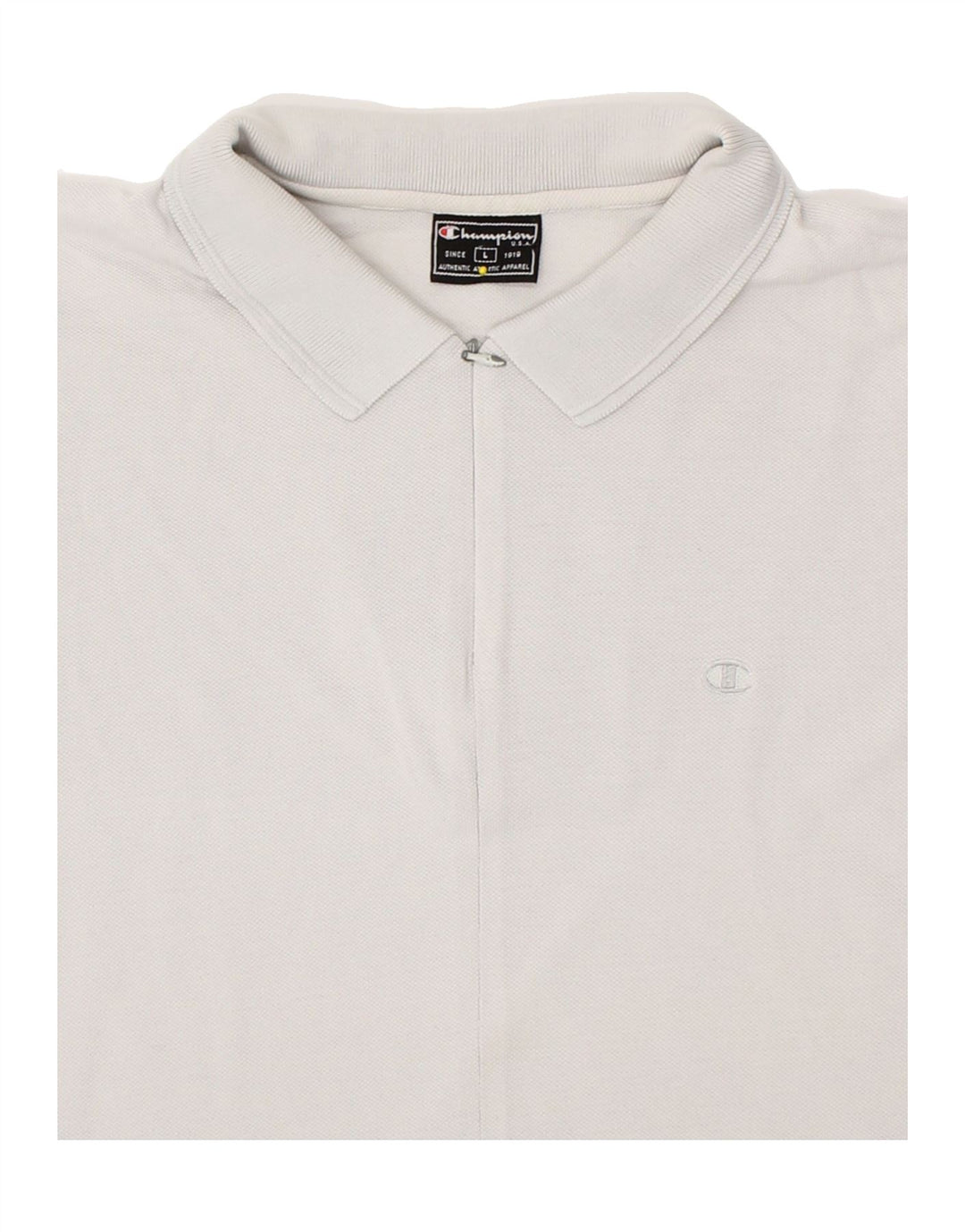 CHAMPION Womens Polo Shirt UK 14 Large Grey Vintage Champion and Second-Hand Champion from Messina Hembry 