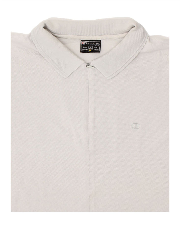 CHAMPION Womens Polo Shirt UK 14 Large Grey Vintage Champion and Second-Hand Champion from Messina Hembry 