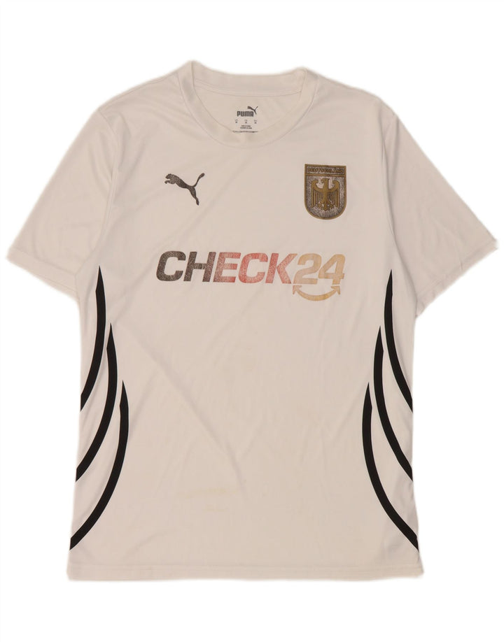 Puma camiseta feminina gráfica top médio branco poliéster
