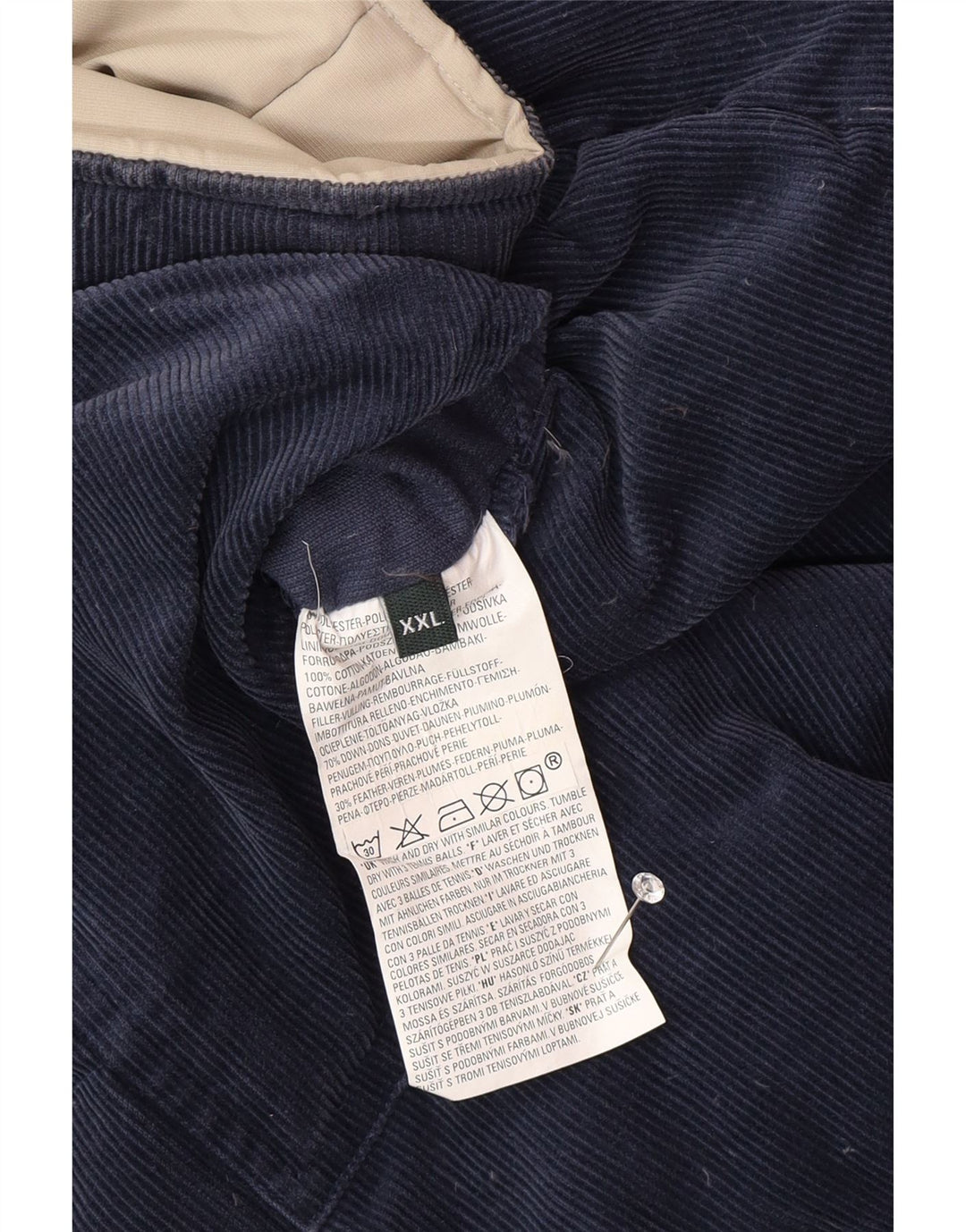 Colete acolchoado reversível masculino Dockers UK 44 2XL poliéster bege