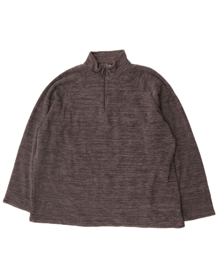 Mountain Warehouse Masculino Zip Neck Fleece Jumper 4XL Poliéster manchado cinza
