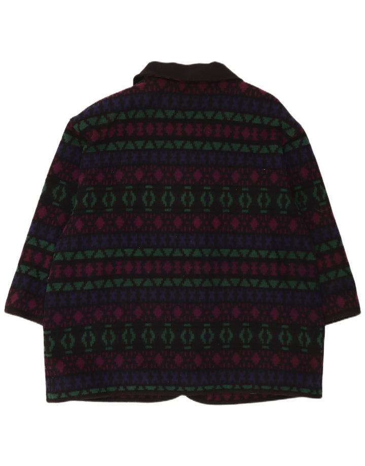 Sobretudo feminino vintage UK 26 5XL lã geométrica multicolorida