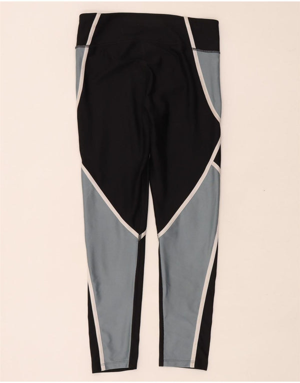 Under Armour Womens Heat Gear Leggings UK 12 Medium Black Colourblock