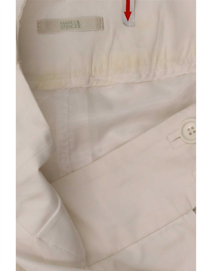 Saia reta feminina Marks & Spencer UK 12 médio W30 algodão branco