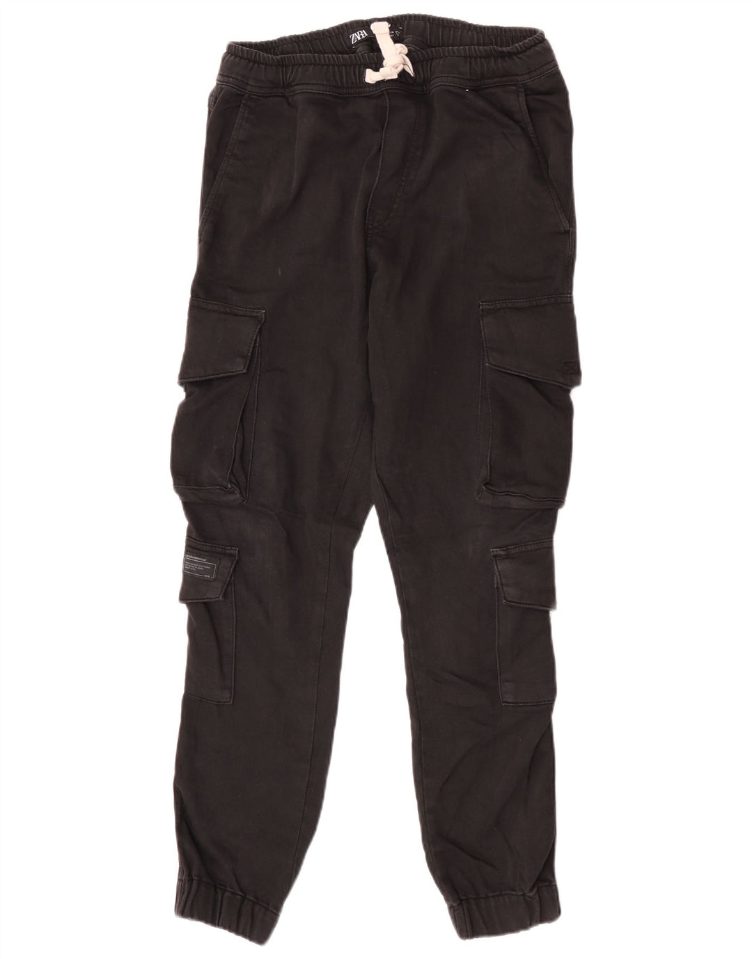 Zara Mens Joggers Cargo Calças Médio W31 L28 Preto