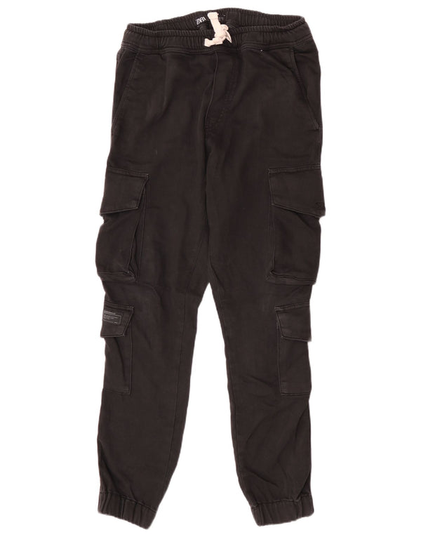 Zara Mens Joggers Cargo Calças Médio W31 L28 Preto