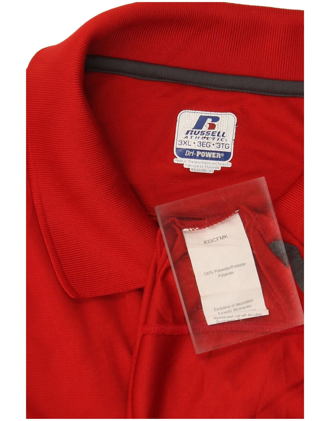 Camisa pólo de luta livre masculina RUSSELL ATLÉTICA 3XL poliéster vermelho