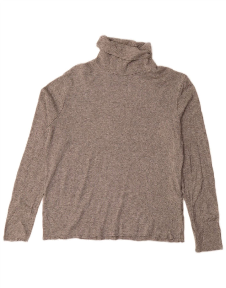 Zara Suéter feminino com gola redonda e gola redonda, Reino Unido 16, grande, cinza