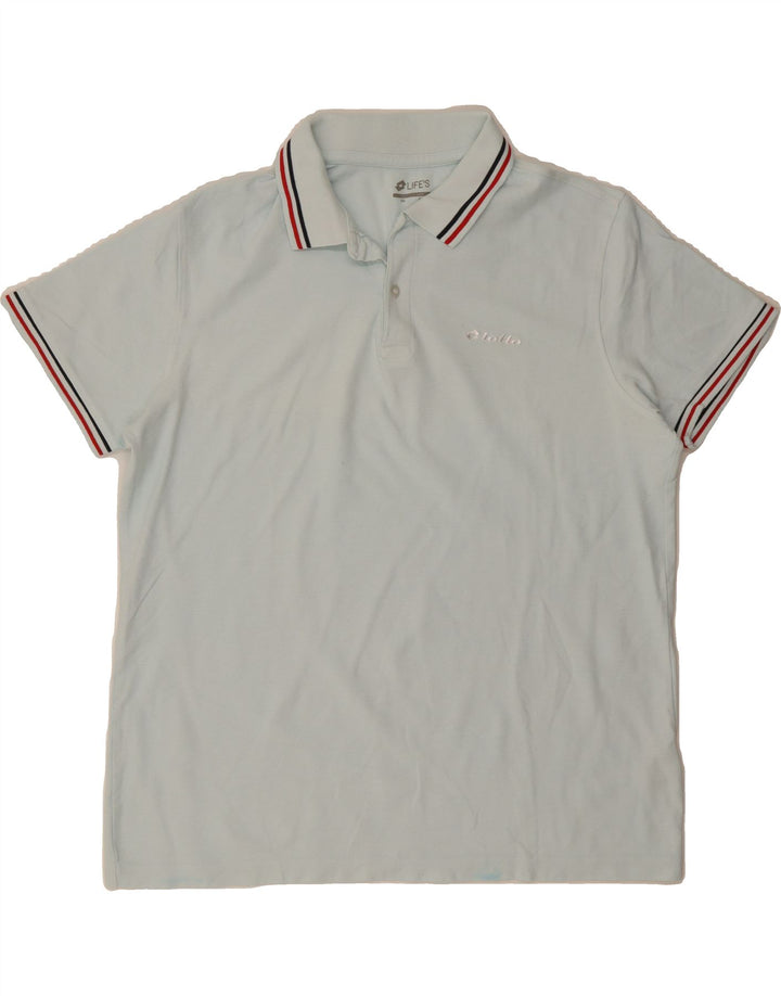 LOTTO Mens Polo Shirt XL Blue Cotton Vintage Lotto and Second-Hand Lotto from Messina Hembry 