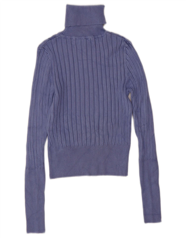 Zara Suéter feminino cropped oversized com gola redonda Reino Unido 12 médio roxo