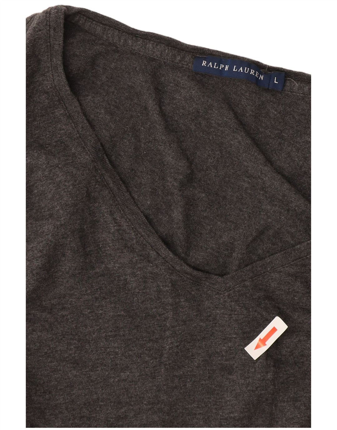 Ralph Lauren Top feminino manga comprida Reino Unido 14 grande algodão cinza