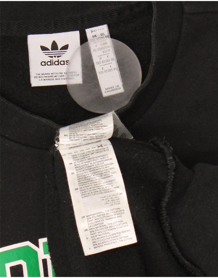 Adidas Mens Graphic Oversized Moletom Jumper 2XS Algodão Preto