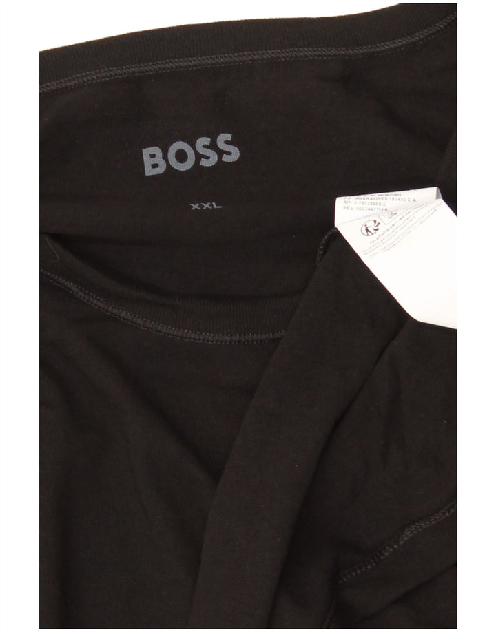 HUGO BOSS Top masculino de manga comprida 2XL algodão preto
