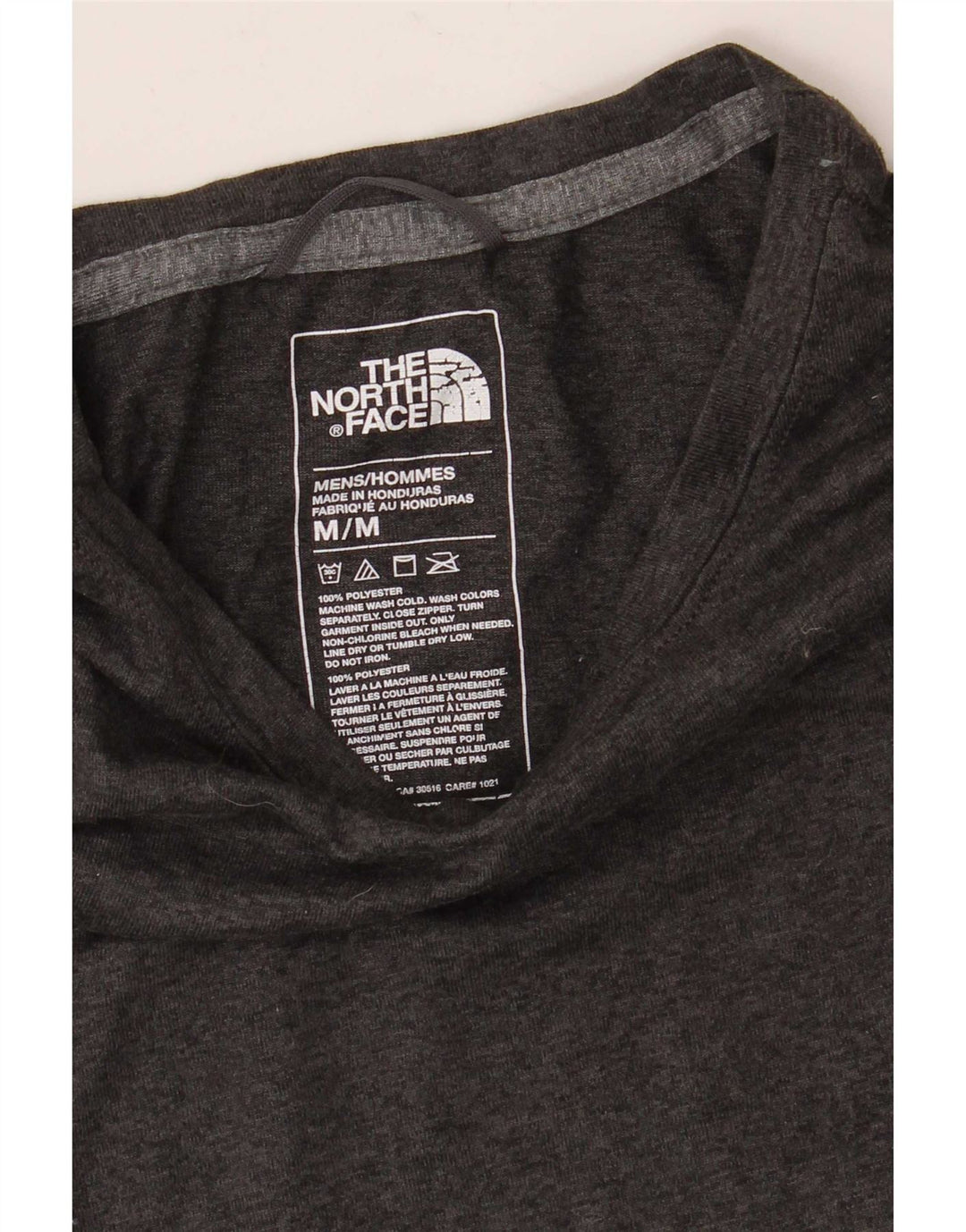 Camiseta masculina The North Face poliéster manchado cinza médio