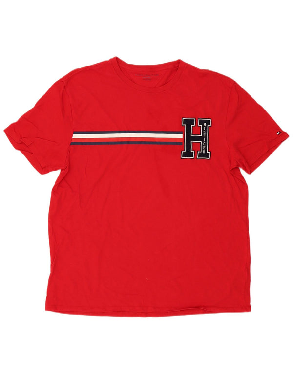 Tommy Hilfiger Camiseta masculina gráfica Top XL algodão vermelho