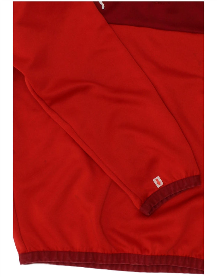 Puma Meninos Zip Neck Pullover Treino Top 7-8 Anos Vermelho Colorblock