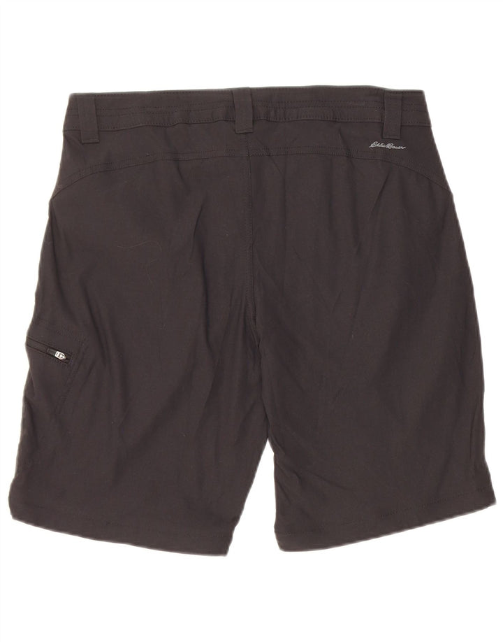 Shorts de caminhada feminino Eddie Bauer US 8 médio W30 preto nylon