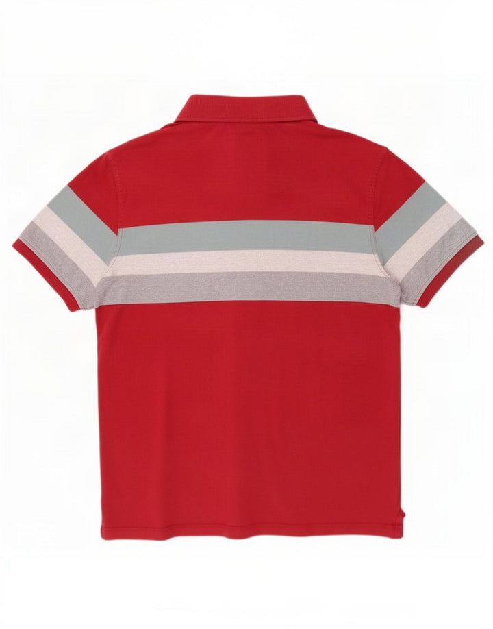 Camisa polo masculina Fat Face grande algodão listrado vermelho