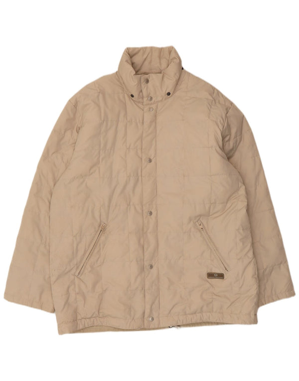 Jaqueta acolchoada masculina Sergio Tacchini UK 40 grande poliéster bege
