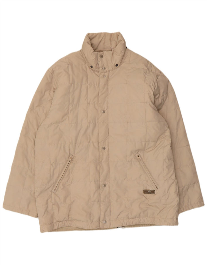 Jaqueta acolchoada masculina Sergio Tacchini UK 40 grande poliéster bege