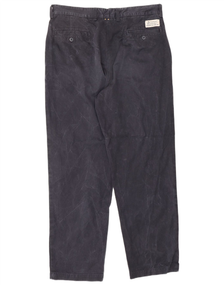 Calça chino masculina AVIREX W34 L32 algodão azul marinho