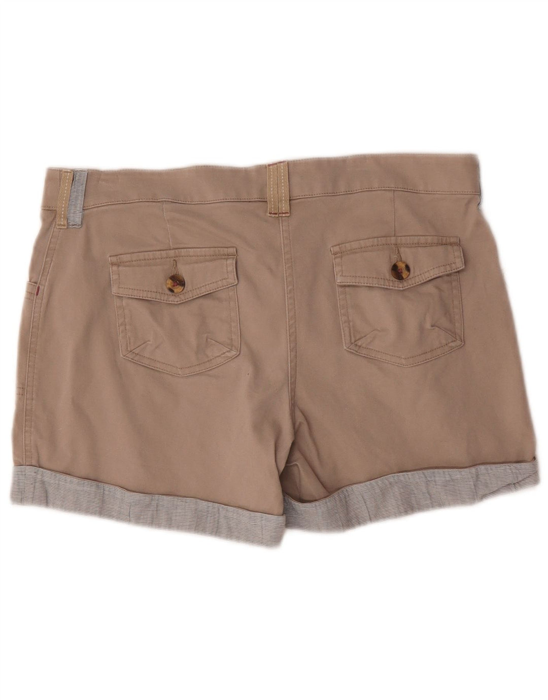 Shorts feminino White Stuff UK 12 médio W34 algodão bege
