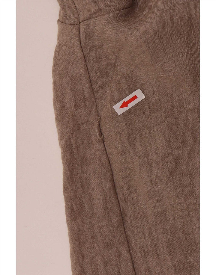 Jaqueta Zara Womens Open Blazer Reino Unido 14 Médio Marrom Viscose