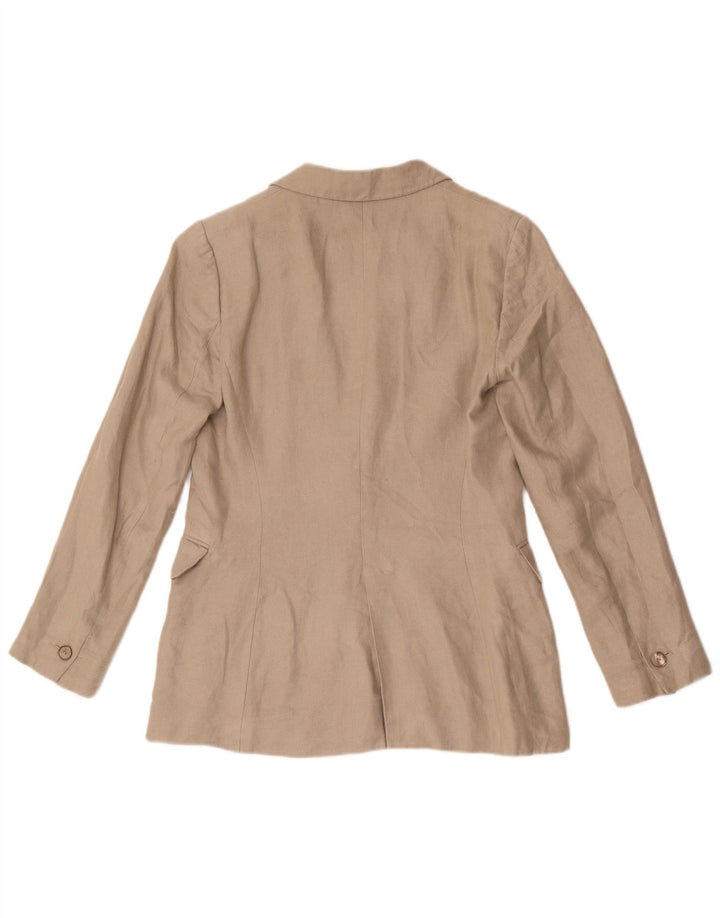 Jaqueta blazer feminina Massimo Dutti com 1 botão UE 38 linho cinza pequeno