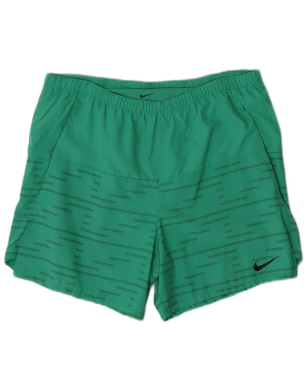Nike Mens Dri Fit Sport Shorts Pequeno Verde Listrado Poliéster