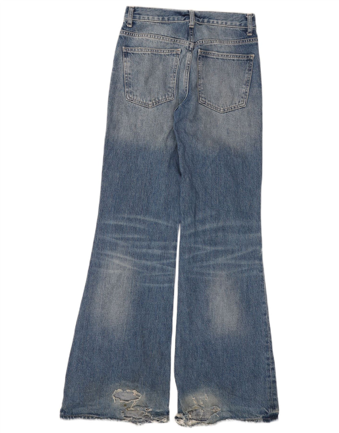 Zara Jeans feminino angustiado queimado EU 34 2XS W24 L32 azul algodão