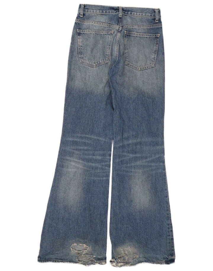 Zara Jeans feminino angustiado queimado EU 34 2XS W24 L32 azul algodão