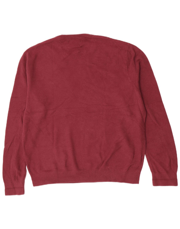Suéter masculino Penguin com gola redonda 2XL algodão borgonha
