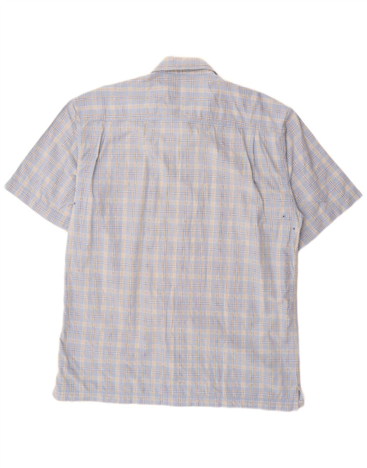 Camisa masculina de manga curta WRANGLER grande algodão xadrez azul