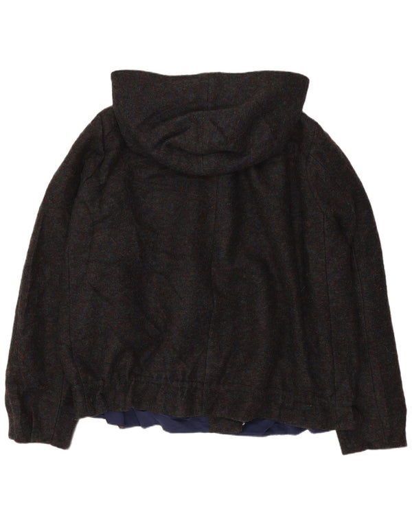 Jaqueta Duffle com Capuz Oversized Feminina Topshop Reino Unido 12 Médio Preto