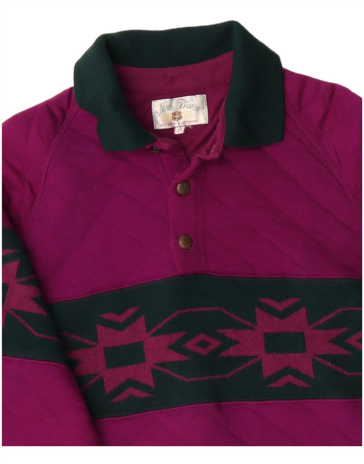 Moletom masculino com gola polo NORTH WESTERN médio roxo Fair Isle