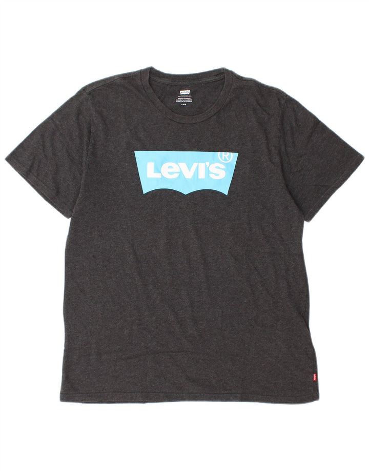 Camiseta gráfica masculina Levi's Top grande de algodão cinza
