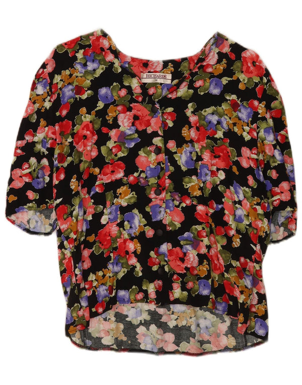 Blusa feminina Richards manga 3/4 Reino Unido 14 grande floral multicolorida