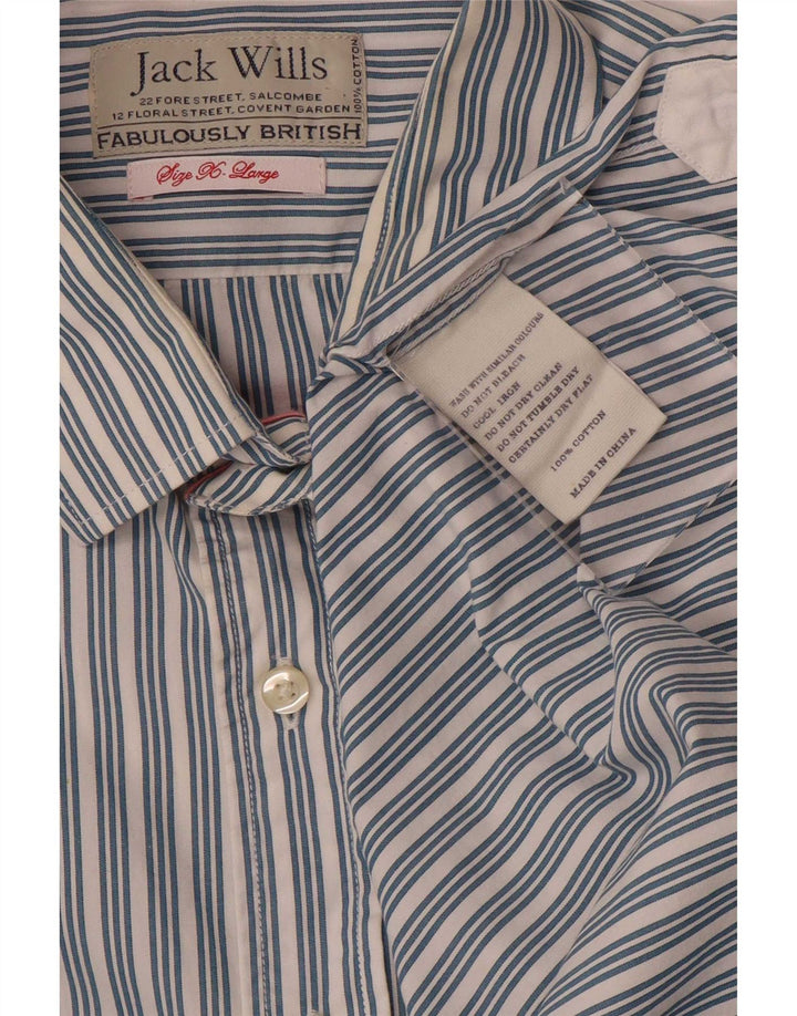Camisa formal masculina Jack Wills XL algodão listrado azul