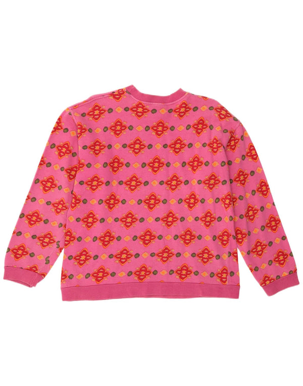 Stefanel Moletom Meninas Jumper 13-14 Anos 2XL Algodão Geométrico Rosa