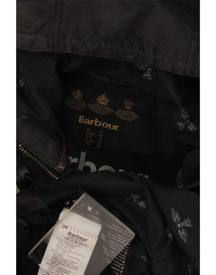 Jaqueta Parka encerada com capuz feminino Barbour Reino Unido 12 azul marinho médio
