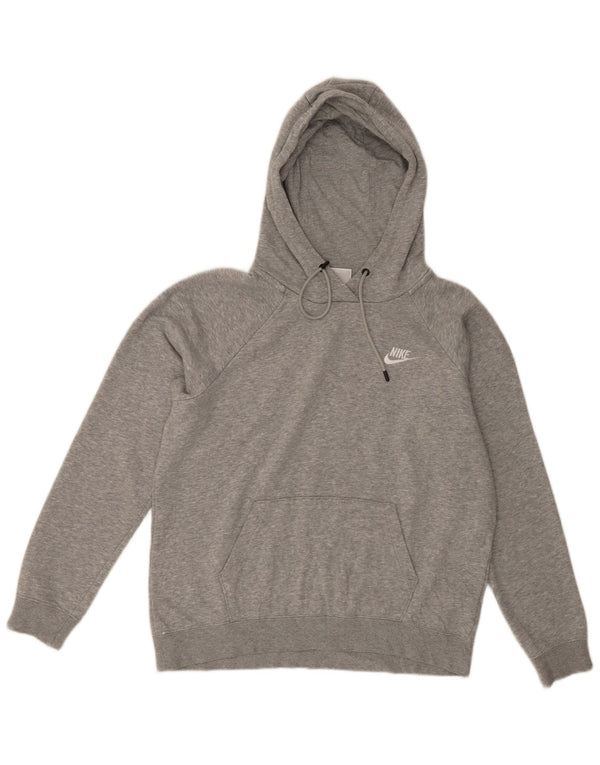 Jumper com capuz feminino Nike UK 14 algodão manchado cinza médio