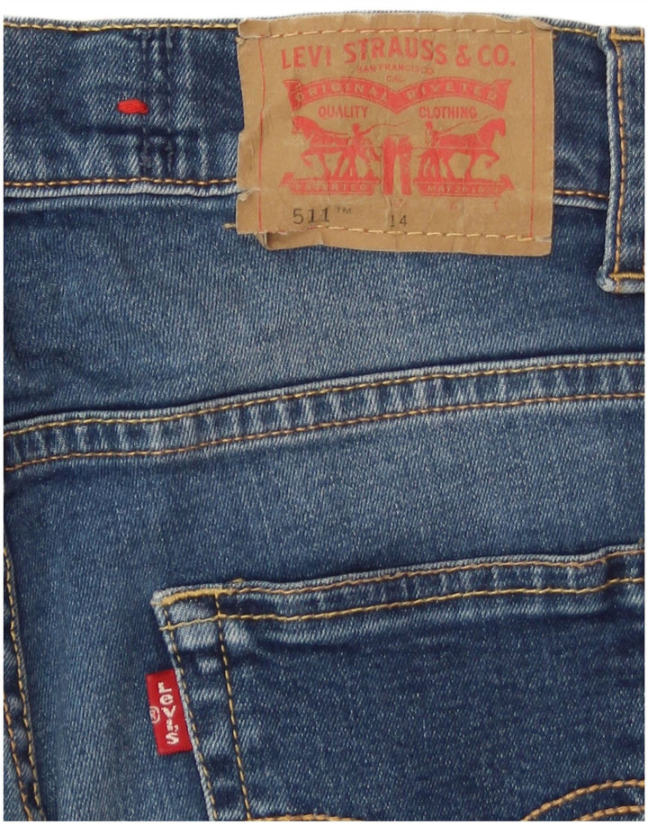 Levi's Meninos 511 Slim Jeans 13-14 Anos W26 L29 Azul Algodão
