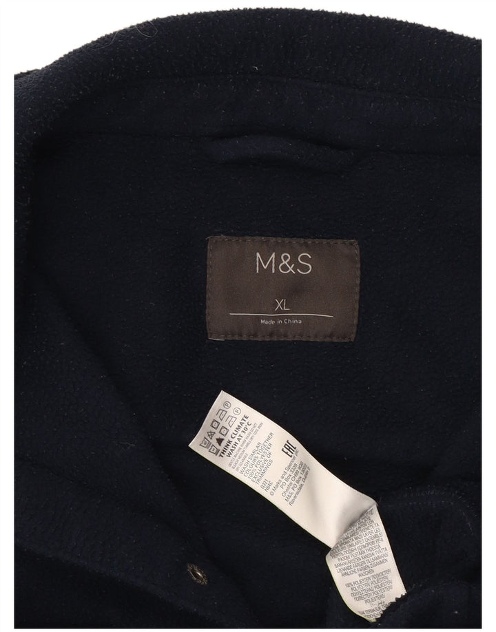 Camisa masculina de lã Marks & Spencer XL azul marinho poliéster
