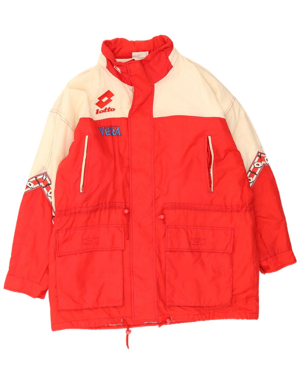Casaco corta-vento masculino Lotto gráfico UK 42 XL vermelho colorblock