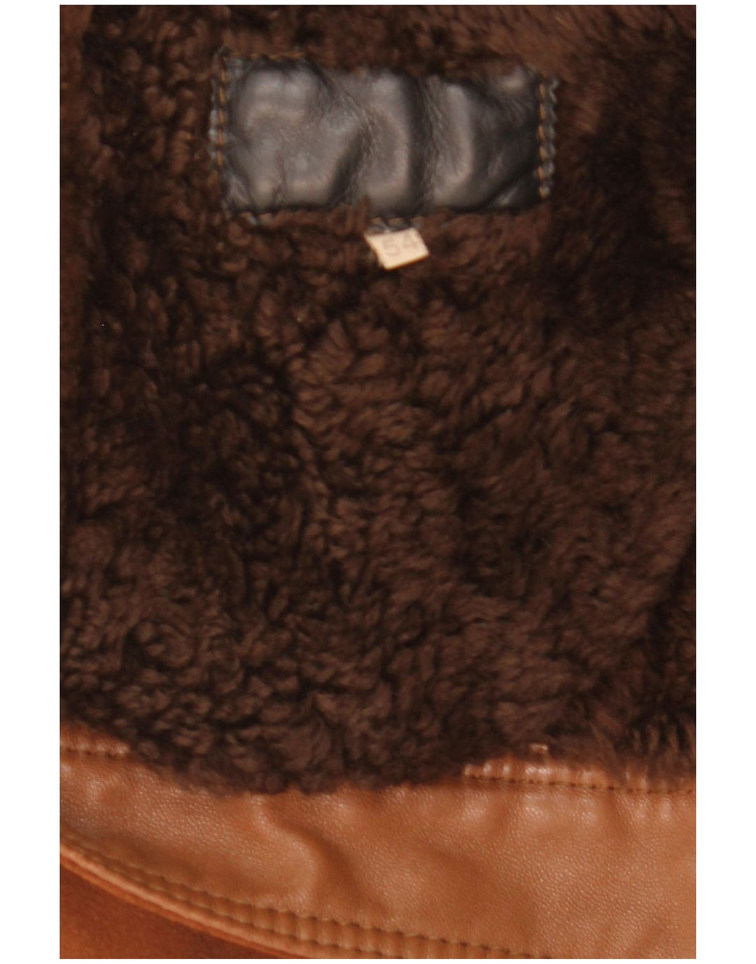 Jaqueta masculina vintage de shearling IT 54 2XL marrom