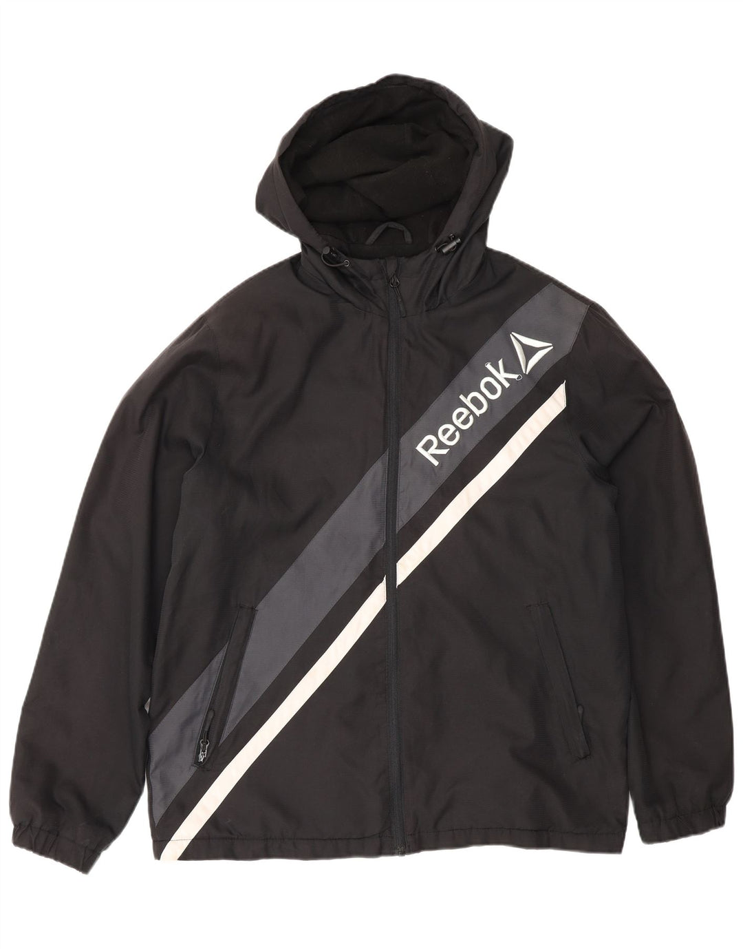 Jaqueta corta-vento masculina Reebok Graphic UK 38 médio preto colorblock